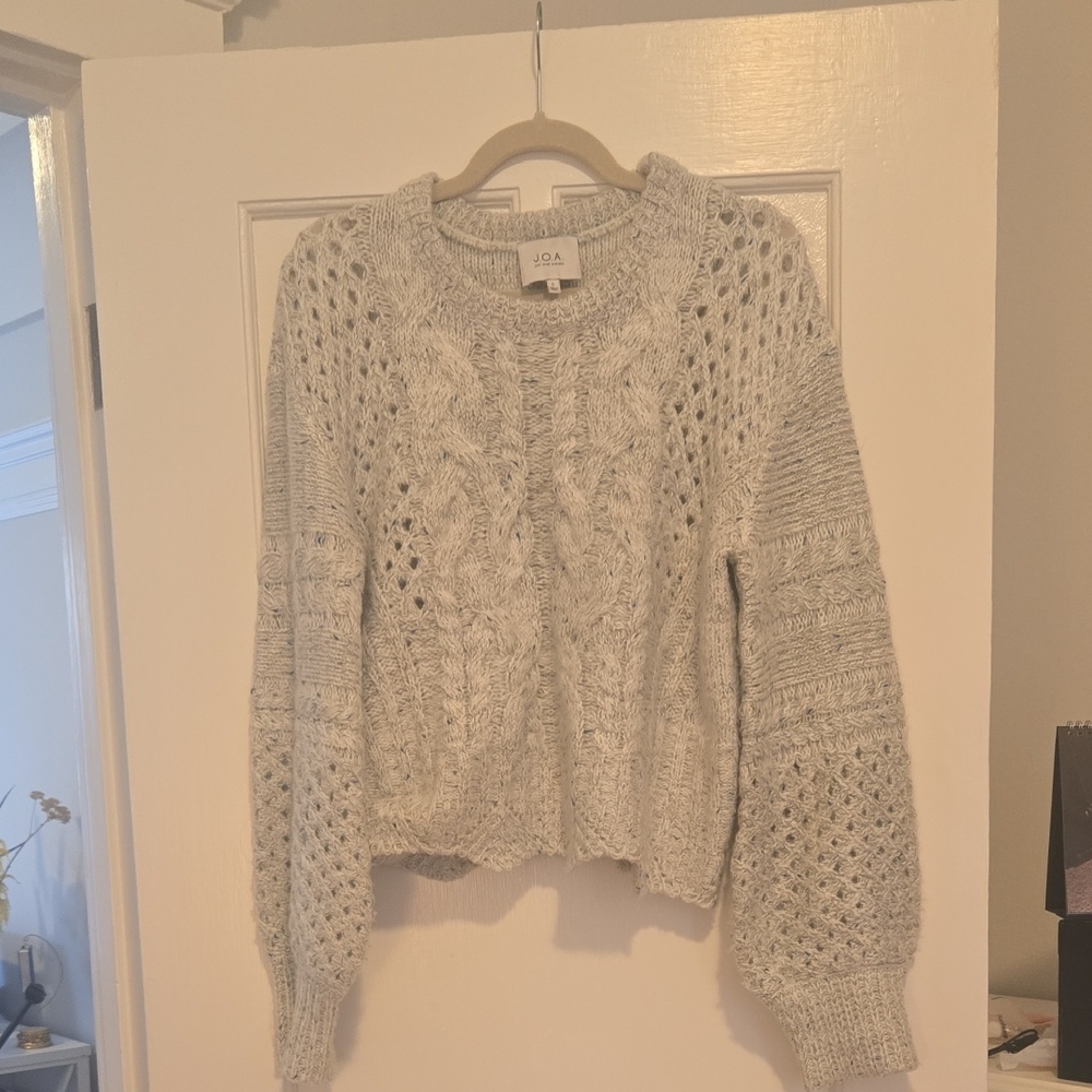 J.O.A. Women's Light Gray Knit Sweater